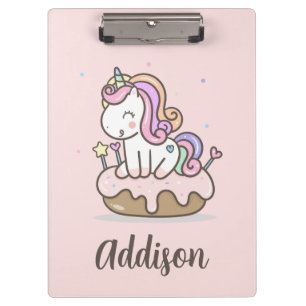 Portapapeles personalizado del pastel de unicornio