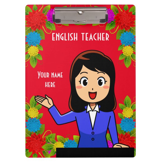 Portapapeles personalizado del profesor de inglés (Anverso)