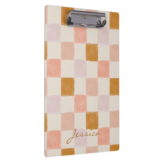 Portapapeles personalizado geométrico beige marrón (Derecha)