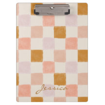 Portapapeles personalizado geométrico beige marrón
