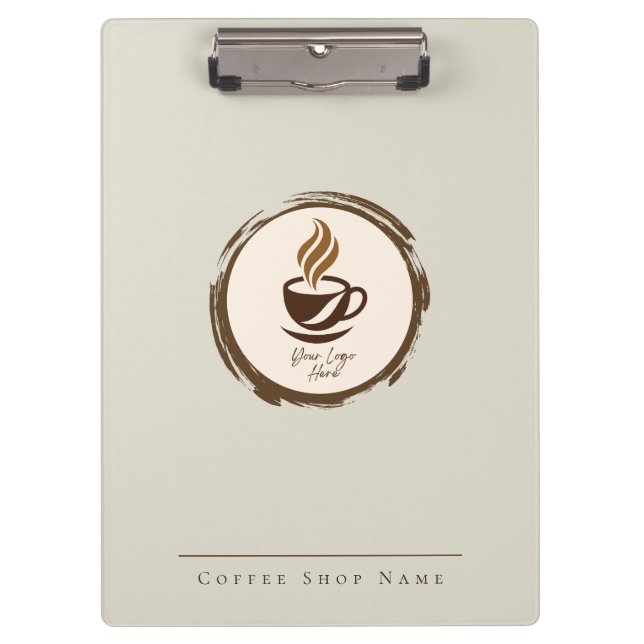 Portapapeles personalizado para cafetería con logo (Anverso)