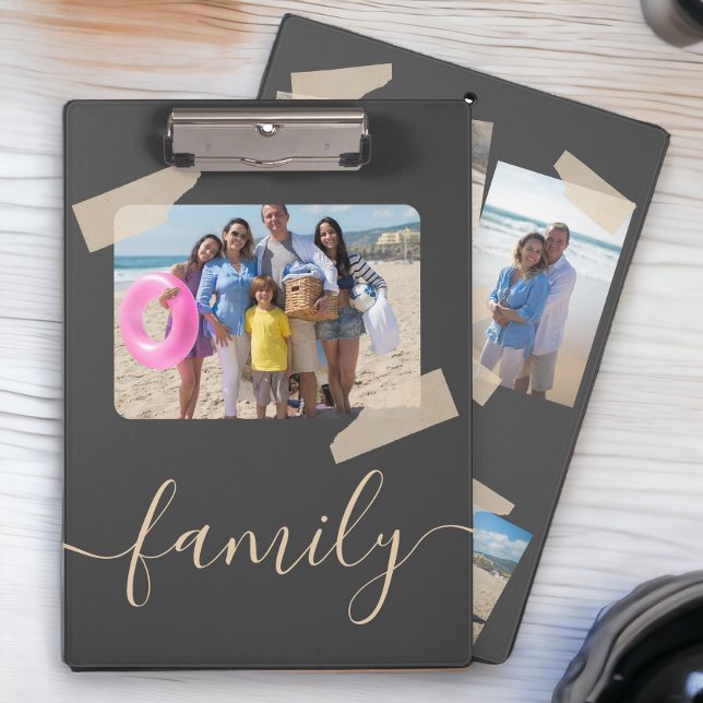 Portapapeles Personalizado personalizado de la fam (Family 5 Photo Personalized Custom Clipboards from Ricaso. Add your own five photographs. )