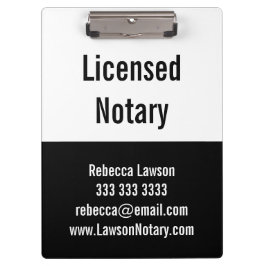 Portapapeles promocional Notary negro y blanco