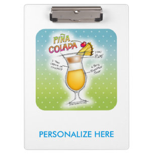 PORTAPAPELES - RECETA DE PINA COLADA CÓCTEL ARTÍST
