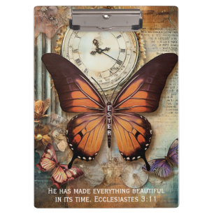 Portapapeles Reloj Mariposa Eclesiastés 3:11