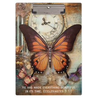 Portapapeles Reloj Mariposa Eclesiastés 3:11