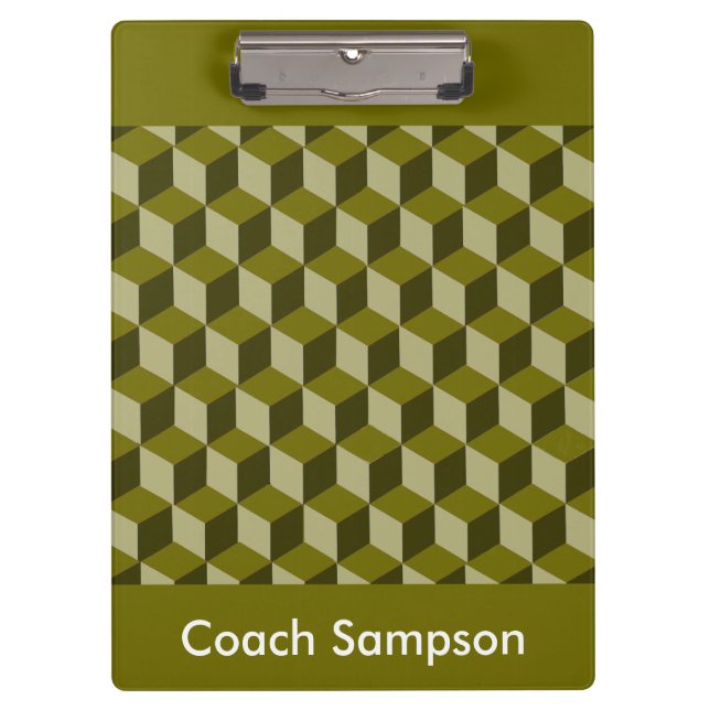 Portapapeles - Tres bloques dimensionales y texto (Anverso)