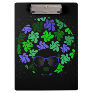 Portapapeles Verde y Azul Afro Diva