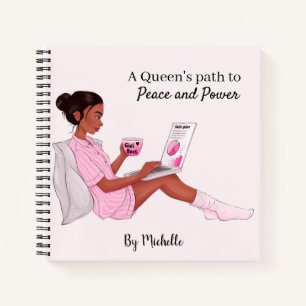 Portátil Chica negro personalizado, Diario Persona