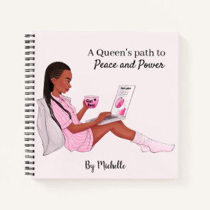 Portátil Chica negro personalizado, Diario Persona