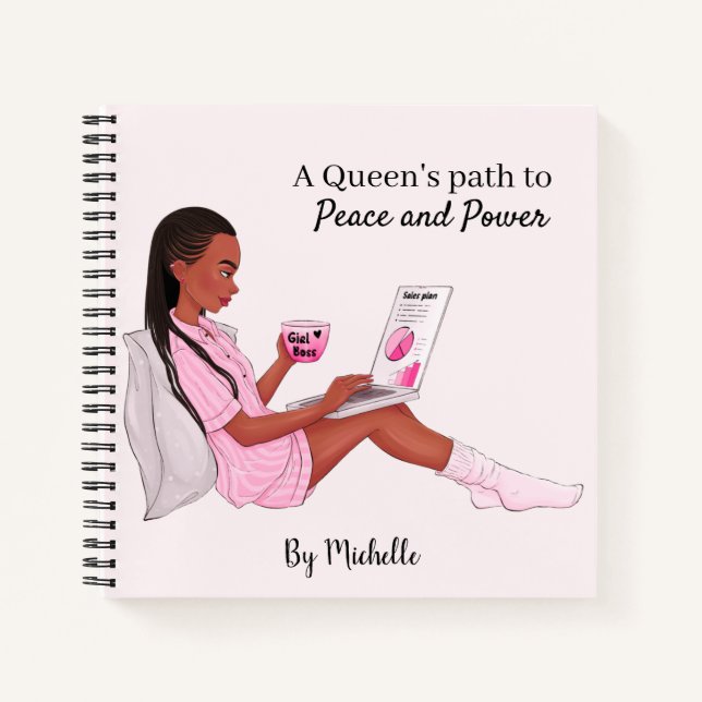 Portátil Chica negro personalizado, Diario Persona (Anverso)