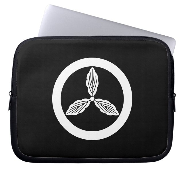 Portátil Círculo con hoja de Tosa en funda para computadora (Frente)