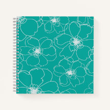 Portátil cuadrado verde azulado / Diario