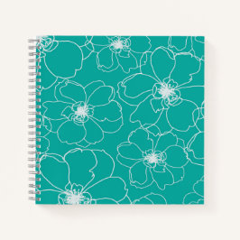 Portátil cuadrado verde azulado / Diario