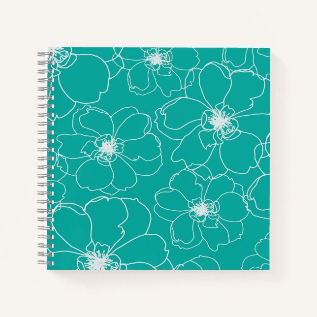 Portátil cuadrado verde azulado / Diario (Anverso)