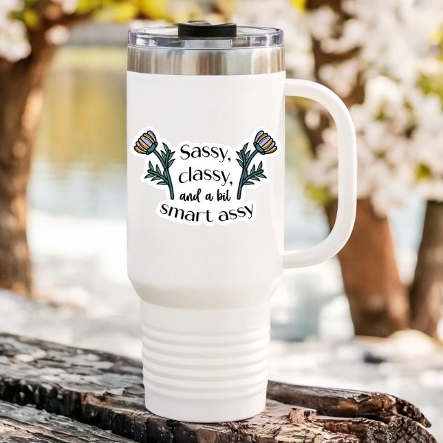 Portátil de clase sassy sarcástica | Pegatina de c (Sassy, Classy, and a bit Smart Assy Vinyl Sticker)