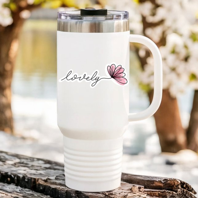 Portátil de flor de Word con encanto | Pegatina de (Lovely Affirmation Vinyl Sticker)