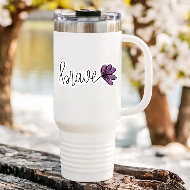 Portátil de Flores de Palabra Valiente | Pegatina  (Brave Affirmation Vinyl Sticker)