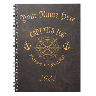 Portátil del cuaderno diario del capitán del perso
