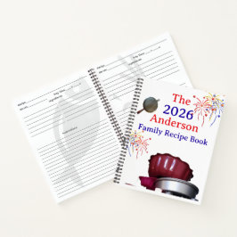 Portátil Espiral de libro de recetas de familia pa
