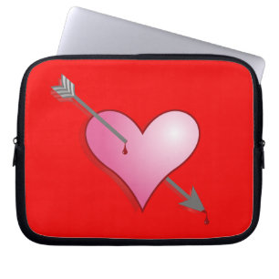 Portátil Flecha rosa del corazón Neoprene Funda para portát
