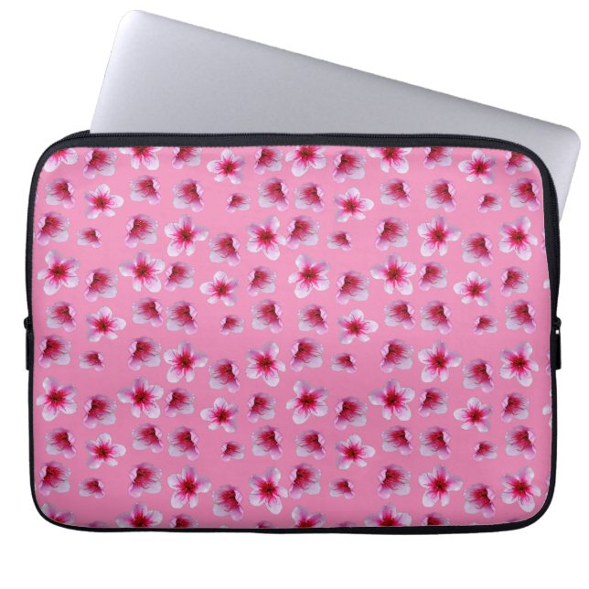 Portátil Flores rosadas, funda para portátiles (Frente)
