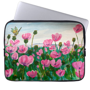 Portátil Flores salvajes rosadas Funda para portátiles