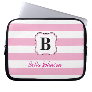 Portátil Funda de laptops rayadas rosadas para mujeres o Ch