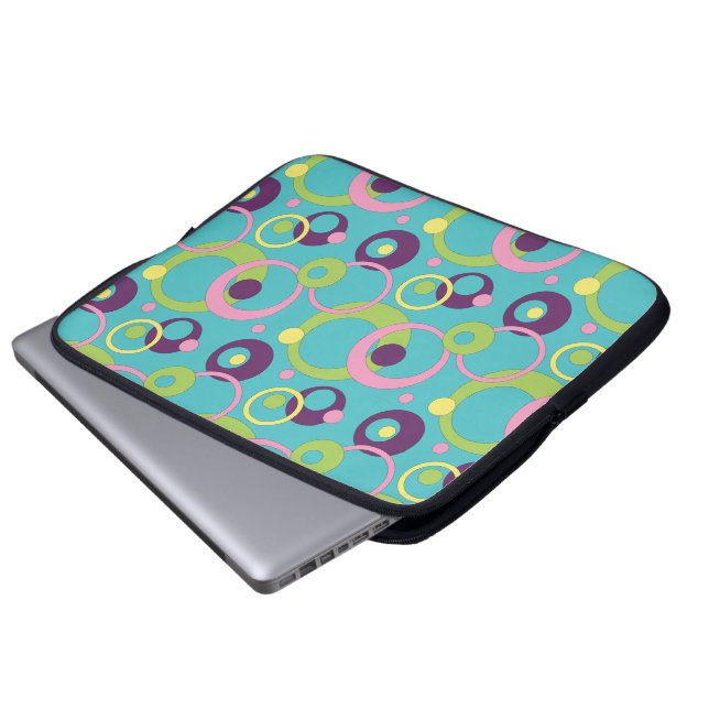 Portátil Funda para Laptop Círculos Azules Funky (Inferior anverso)