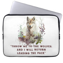 Funda para Laptop con Cita de Lobo