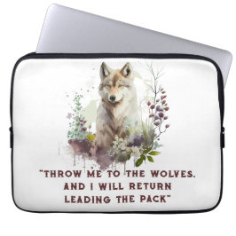 Portátil Funda para Laptop con Cita de Lobo