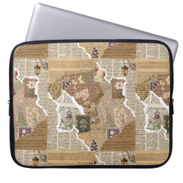 Portátil Funda para Laptop con Ephemera de Revista Basura V