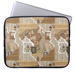 Portátil Funda para Laptop con Ephemera de Revista Basura V