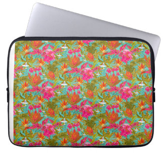 Portátil Funda para laptop con flores tropicales y estampad