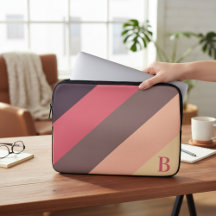 Funda para Laptop con Monograma de Bloques de Colo