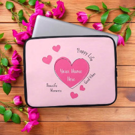 Portátil Funda para Laptop Corazones Rosados Personalizados