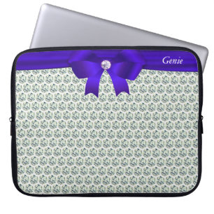 Portátil Funda para Laptop plateada con diamantes modernos