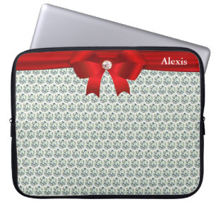 Portátil Funda para Laptop plateada con diamantes modernos
