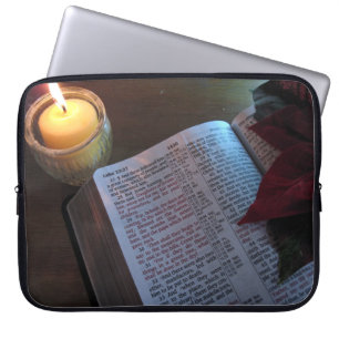 Portátil Funda para portátiles Bible, Vela y Poinsetta