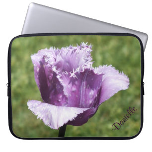 Portátil Funda para portátiles con tulipanes morados *Perso