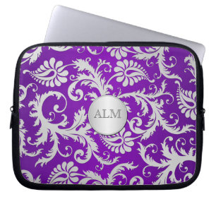 Portátil Funda para portátiles Damask morado y plateado