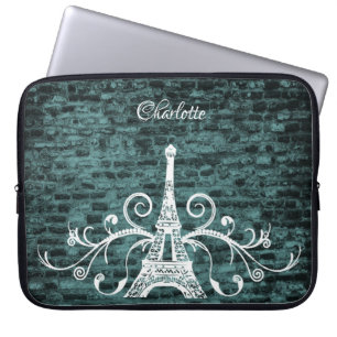 Portátil Funda para portátiles Grunge de la Torre Eiffel ve