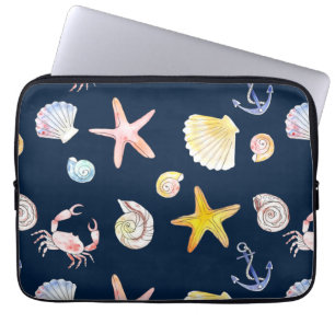 Portátil Funda para portátiles Marine Life & Anchors (Oscur
