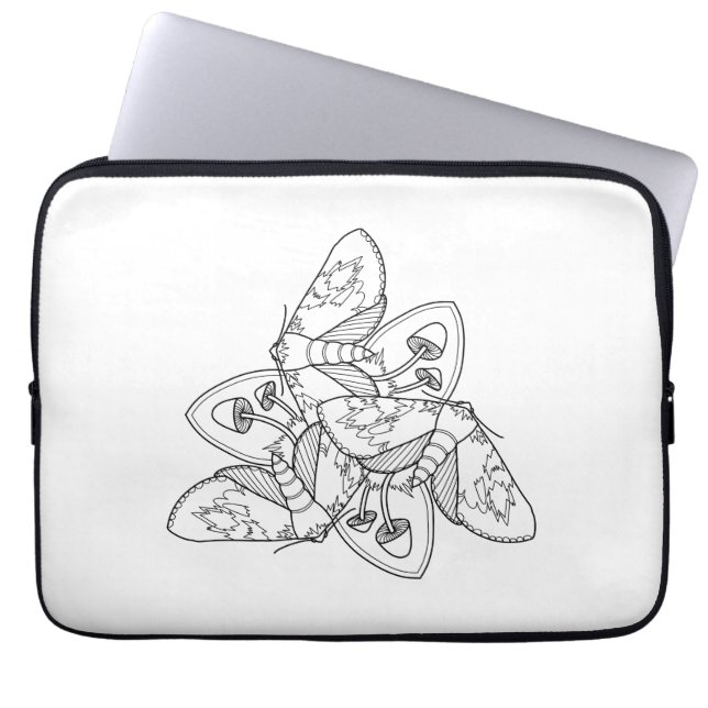 Portátil Funda para portátiles Moth and Mushroom de 10 pulg (Frente)