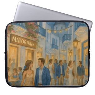 Portátil Funda para portátiles Mykonos Greece Watercolor