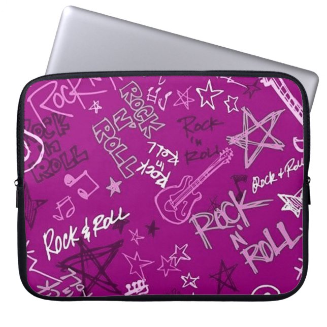 Portátil Funda para portátiles rosa estrella del rock y roc (Frente)