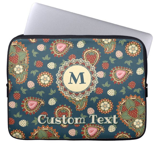 Portátil Funda para portátiles Strawberry Paisley Pattern (Frente)