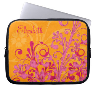 Portátil Funda personalizada para portátiles florales rosa 
