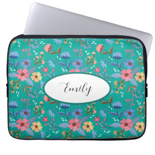 Portátil Funda personalizada para portátiles florales Verde