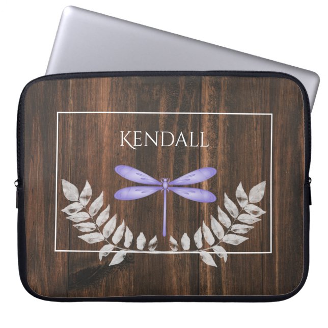 Portátil Funda personalizada Rustic Purple Dragonfly para p (Frente)